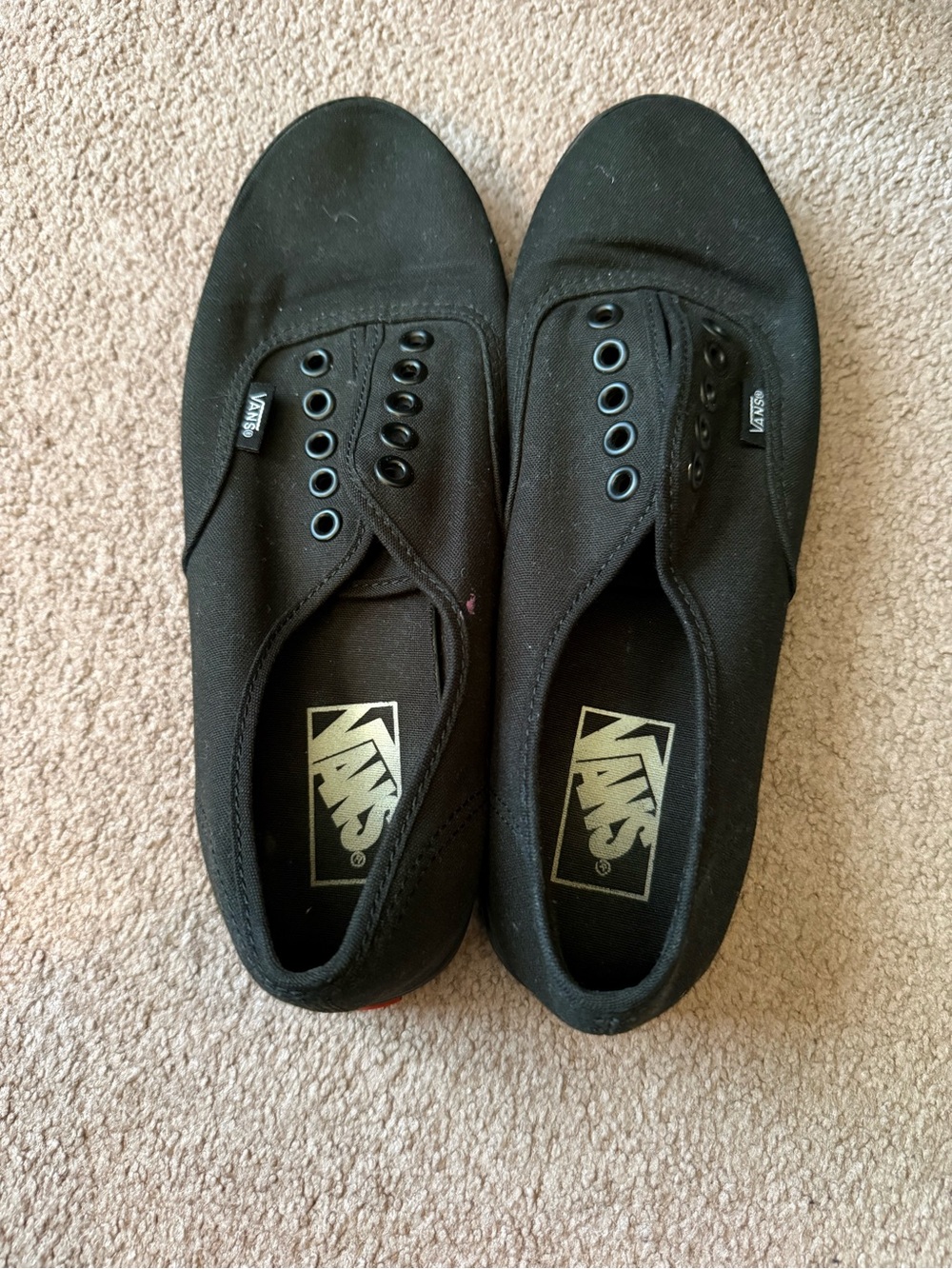 Vans Black Canvas Slip-On Style Sneakers